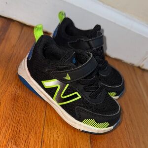 Kids Black and Green Athletic Shoes